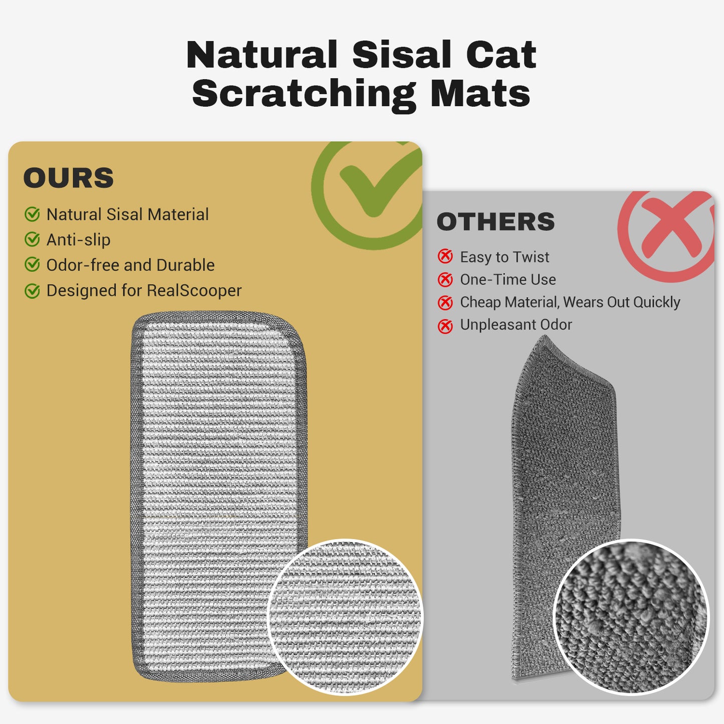 Tapis à gratter en sisal pour chat