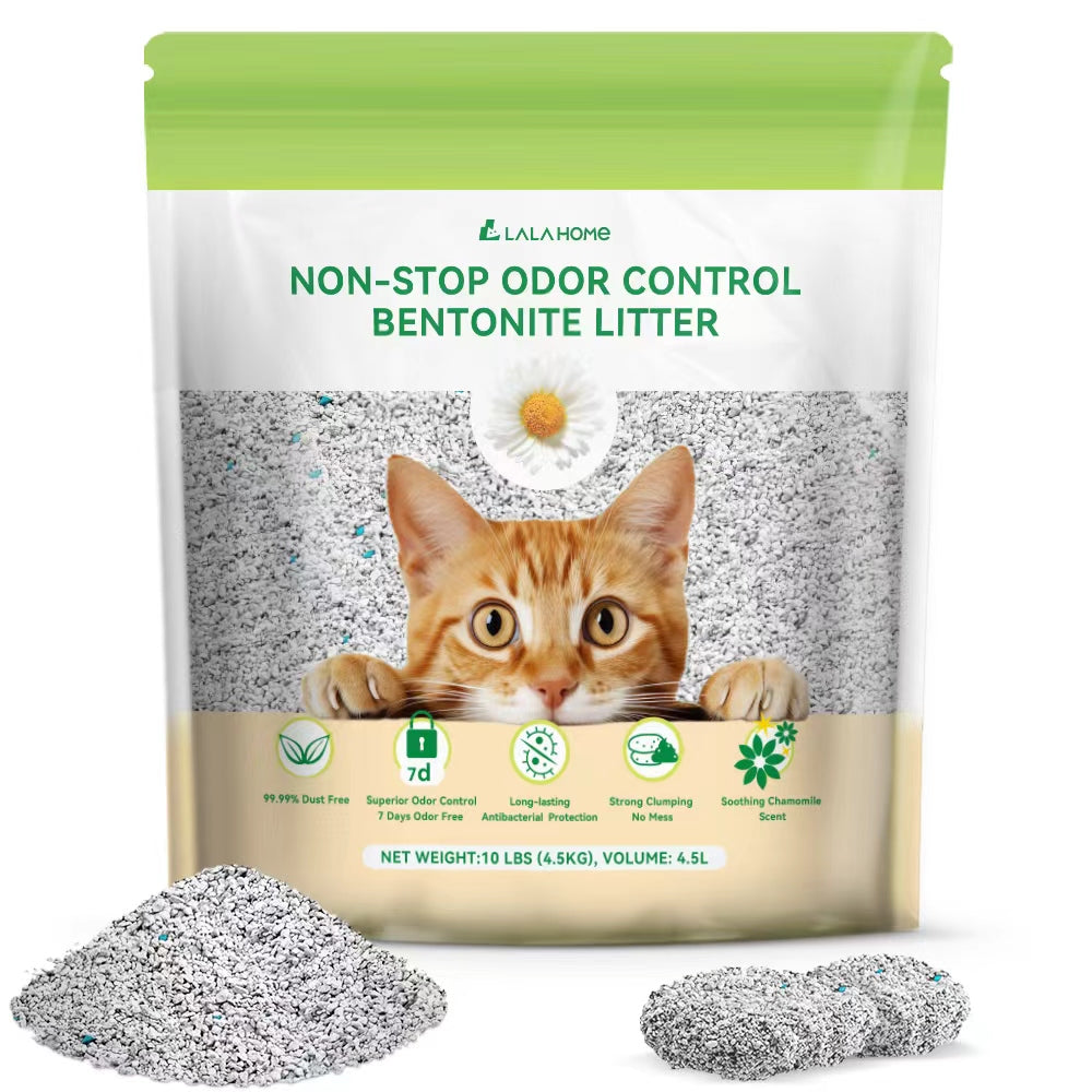 LALAHOME Upgrade Bentonite Litter Sodium Mineral Cat Litter