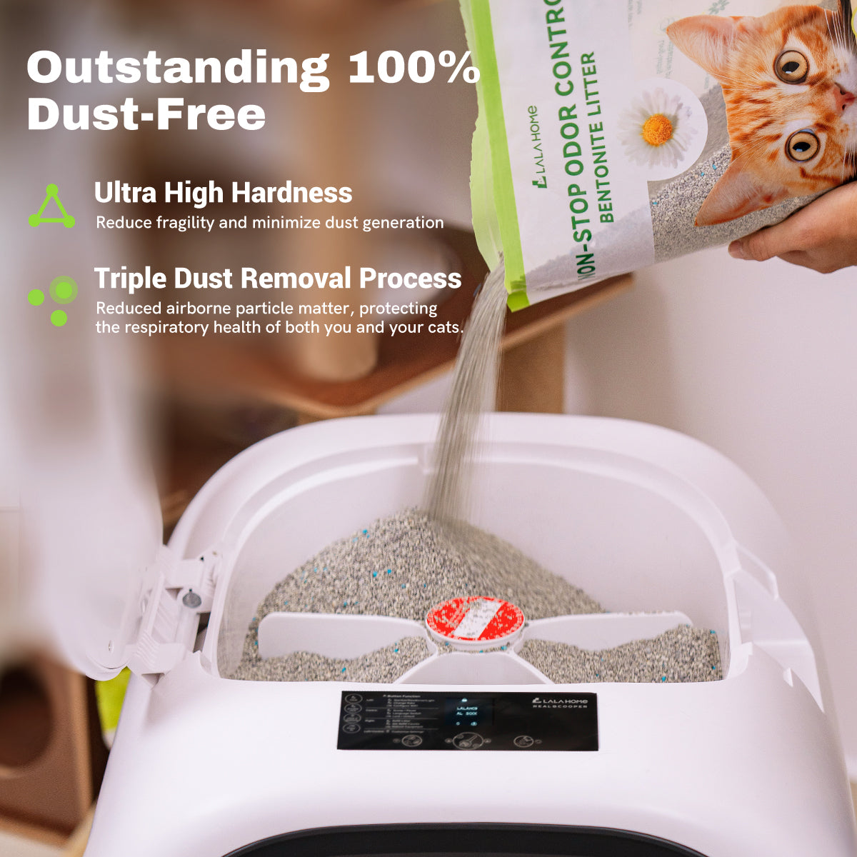 LALAHOME Upgrade Bentonite Litter Sodium Mineral Cat Litter