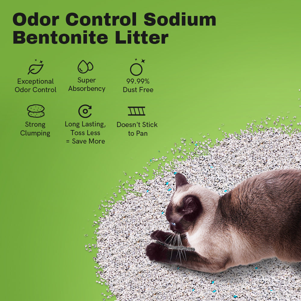 LALAHOME Upgrade Bentonite Litter Sodium Mineral Cat Litter