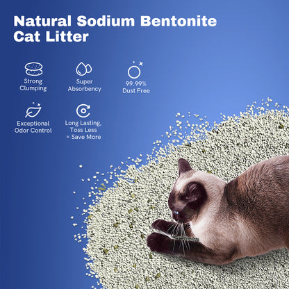 LALAHOME Litière pour chat premium en bentonite à base de sodium 3-en-1